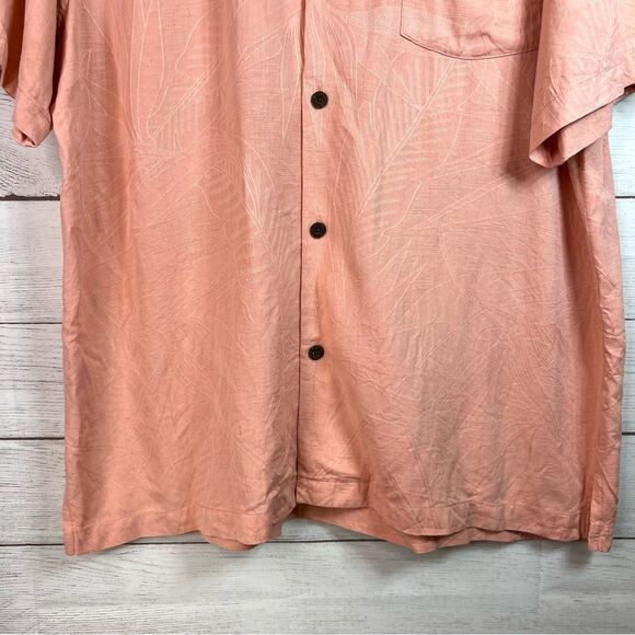 Tommy Bahama Mens Orange Button Down Hawaiian Shirt Silk Size XL - Picture 5 of 12